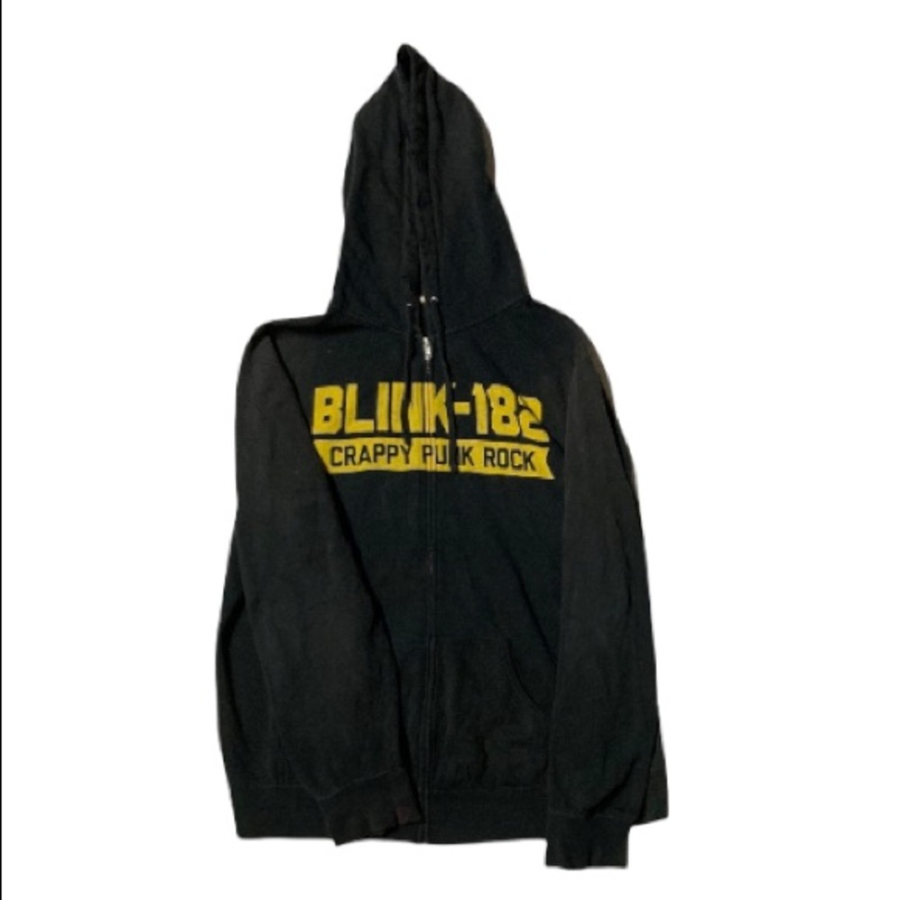 Black Logo Zip Hoodie - Band Graphic Men Sweater